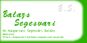 balazs segesvari business card